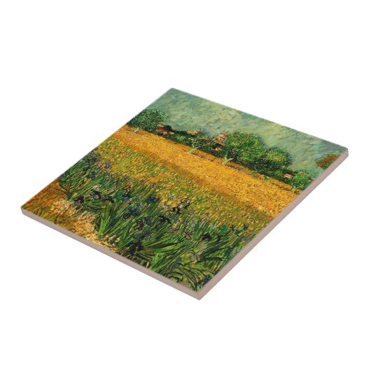 Ansicht von Arles mit Irisch von Vincent van Gogh Fliese (Seite)