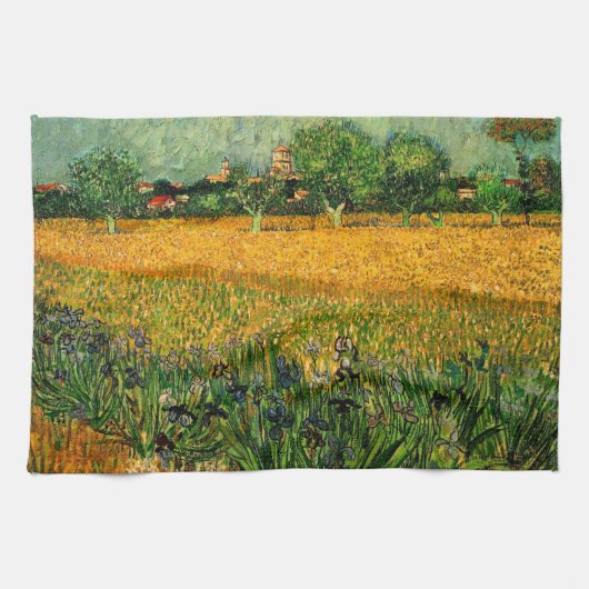 Ansicht von Arles mit Irisch von Vincent van Gogh Geschirrtuch (Horizontal)