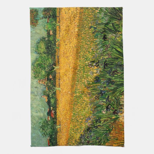 Ansicht von Arles mit Irisch von Vincent van Gogh Geschirrtuch (Vertikal)