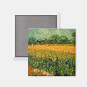 Ansicht von Arles mit Irisch von Vincent van Gogh Magnet (Vorderseite/Rückseite)