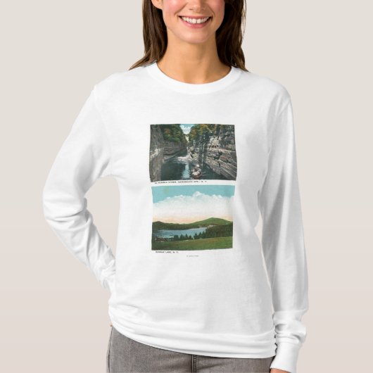 Ansicht von Ausable Abgrund und von Saranac See T-Shirt (Vorderseite)