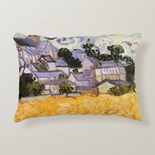 Ansicht von Auvers mit Kirche von Vincent van Gogh Dekokissen