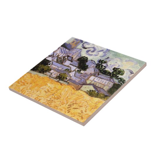 Ansicht von Auvers mit Kirche von Vincent van Gogh Fliese (Seite)