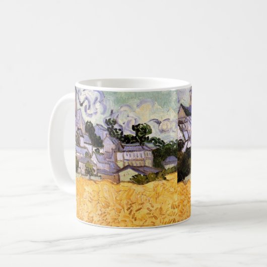Ansicht von Auvers mit Kirche von Vincent van Gogh Kaffeetasse (Vorderseite Links)