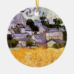 Ansicht von Auvers mit Kirche von Vincent van Gogh Keramikornament