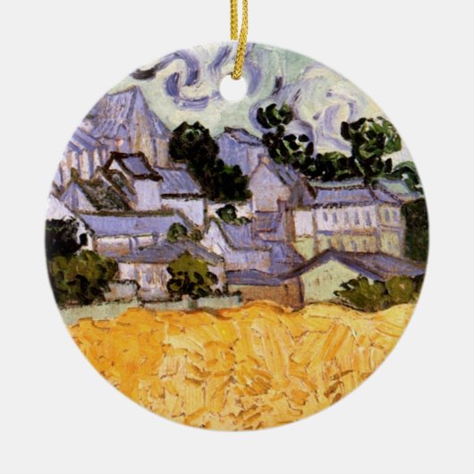 Ansicht von Auvers mit Kirche von Vincent van Gogh Keramikornament (Vorne)