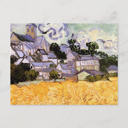 Ansicht von Auvers mit Kirche von Vincent van Gogh Postkarte (Vorderseite)