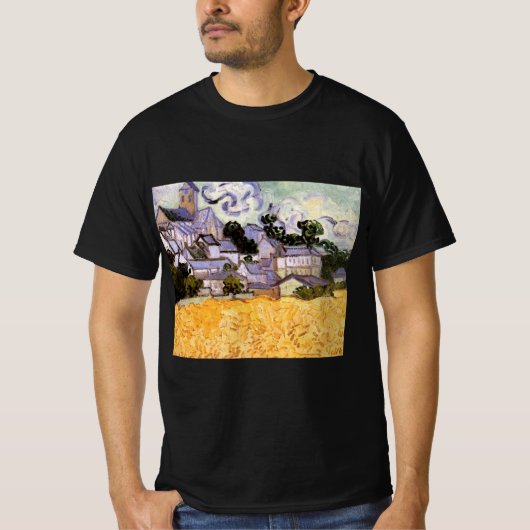 Ansicht von Auvers mit Kirche von Vincent van Gogh T-Shirt (Vorderseite)