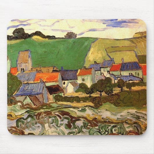 Ansicht von Auvers von Van Gogh Mousepad (Vorne)