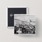 Ansicht von Avebury Steeple von Silbury Hügel Button (Vorne & Hinten)