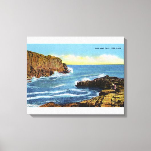 Ansicht von Bald Head Cliff am York Beach Leinwanddruck (Vorderseite)