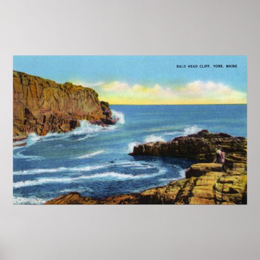 Ansicht von Bald Head Cliff am York Beach Poster (Vorne)