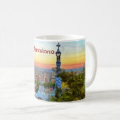 Ansicht von Barcelona am Sonnenuntergang vom Park Kaffeetasse (VorderseiteRechts)