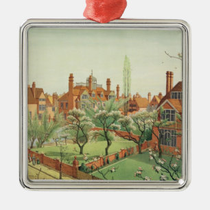Ansicht von Bedford-Park, 1882 (Farbelitho) 2 Silbernes Ornament