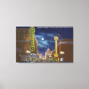 Ansicht von Broadway nachts Leinwanddruck