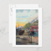 Ansicht von Broadway & Railroad CarsSkagway, AK Postkarte (Vorne/Hinten)