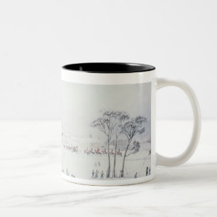 Ansicht von Buckingham Haus, James-Park im Winter Zweifarbige Tasse