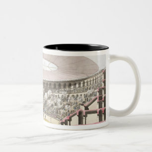 Ansicht von Caesars Amphitheatre (Farbelitho) Zweifarbige Tasse