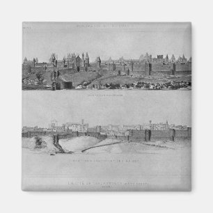 Ansicht von Carcassonne von der Westseite Magnet