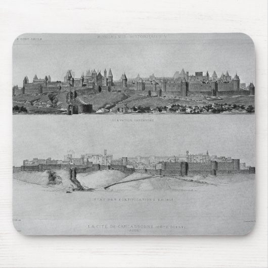 Ansicht von Carcassonne von der Westseite Mousepad (Vorne)