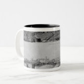 Ansicht von Carcassonne von der Westseite Zweifarbige Tasse (Vorderseite Links)