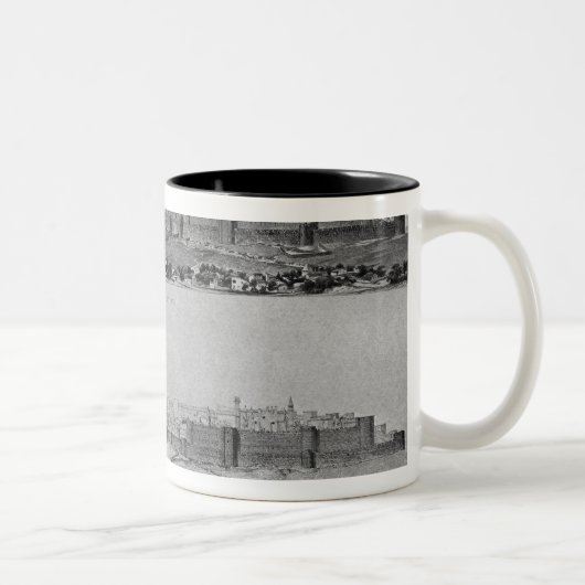 Ansicht von Carcassonne von der Westseite Zweifarbige Tasse (Rechts)