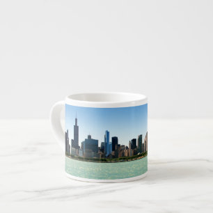 Ansicht von Chicago-Skylinen durch Michigansee Espressotasse