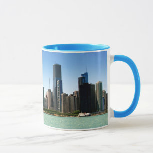 Ansicht von Chicago-Skylinen durch Michigansee Tasse