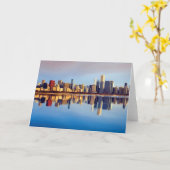 Ansicht von Chicago-Skylinen mit Reflexion Karte (Gelbe Blume)