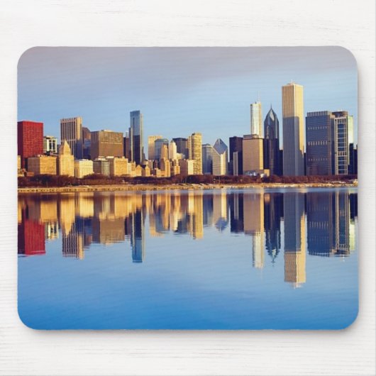 Ansicht von Chicago-Skylinen mit Reflexion Mousepad (Vorne)