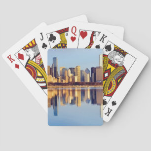 Ansicht von Chicago-Skylinen mit Reflexion Spielkarten