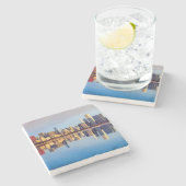 Ansicht von Chicago-Skylinen mit Reflexion Steinuntersetzer (Seitenansicht)