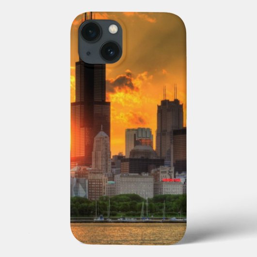 Ansicht von Chicagos Skylinen von Adler Case-Mate iPhone Hülle (Rückseite)