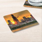 Ansicht von Chicagos Skylinen von Adler Rechteckiger Pappuntersetzer (angewinkelt)