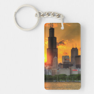 Ansicht von Chicagos Skylinen von Adler Schlüsselanhänger