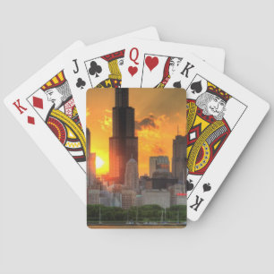 Ansicht von Chicagos Skylinen von Adler Spielkarten