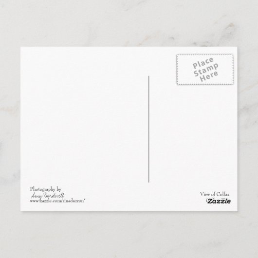 Ansicht von Colfax Postkarte (Rückseite)