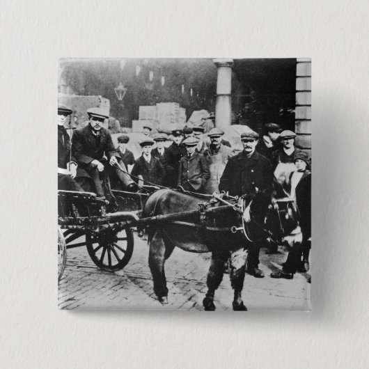 Ansicht von Covent Garten Market, 1900 Button (Vorderseite)