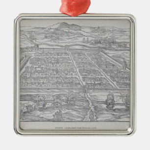 Ansicht von Cusco, von Ramusio, Kneipe. 1556 Ornament Aus Metall