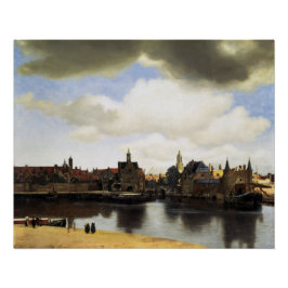 Ansicht von Delft Johannes Vermeer Glossy Poster