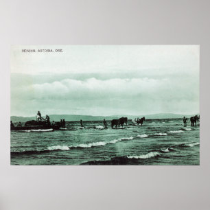 Ansicht von die Fischer-Seine-Fischen, Pferdewagen Poster