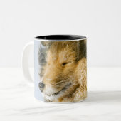 Ansicht von die Shetlandinseln-Schäferhund Zweifarbige Tasse (Vorderseite Links)