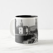 Ansicht von Dresden vom Bruehlsche Terrasse Zweifarbige Tasse (Vorderseite Links)