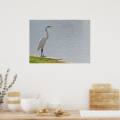 "Ansicht von Egret" Poster (Küche)