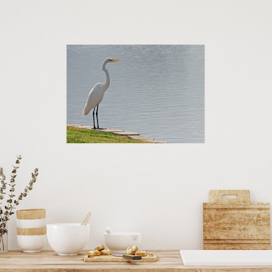 "Ansicht von Egret" Poster (Küche)