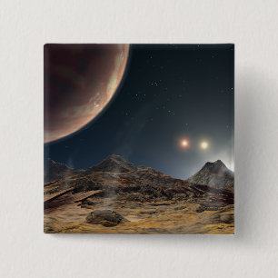 Ansicht von einem hypothetischen Mond in der Bahn Button