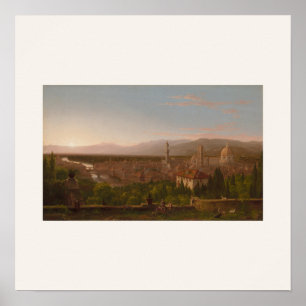 Ansicht von Florenz von Thomas Cole - Square Art Poster