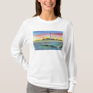 Ansicht von Gaben-Insel und Leuchtturm von York T-Shirt