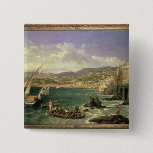 Ansicht von Genua, 1854 (Öl auf Leinwand) Button