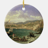Ansicht von Genua, 1854 (Öl auf Leinwand) Keramikornament (Hinten)